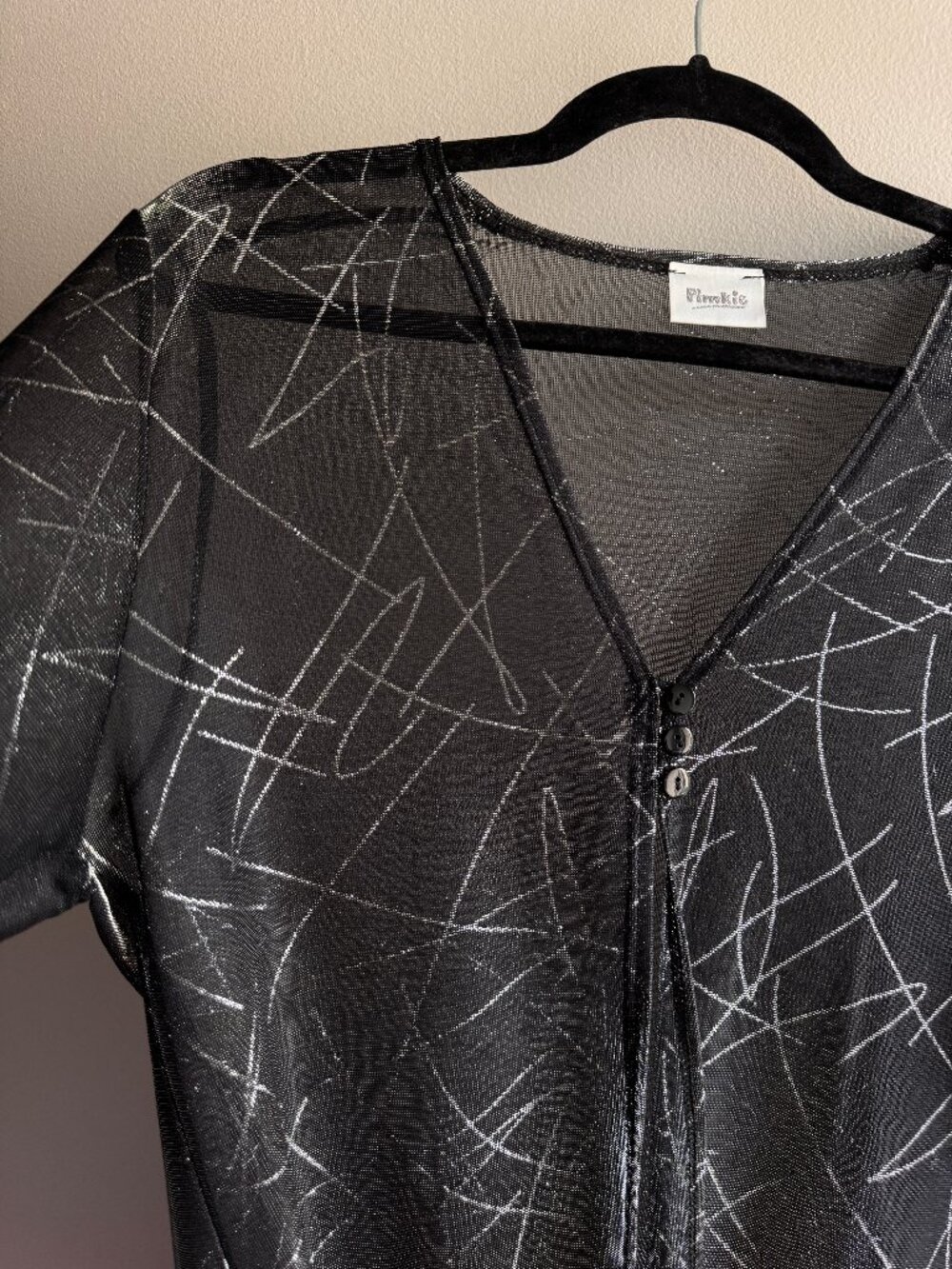 Vintage Goth Sheer Black Silver Accent Cover